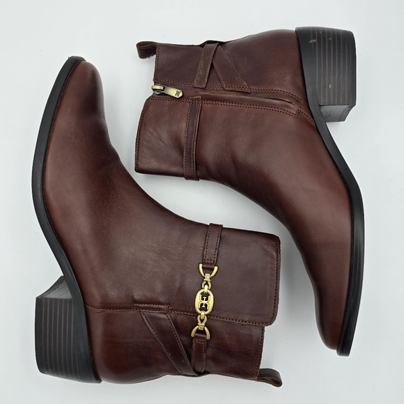 Sam Edelman Brawley Ankle Booties, Deep Pecan Leather, Women's Size 10 - Picture 15 of 16